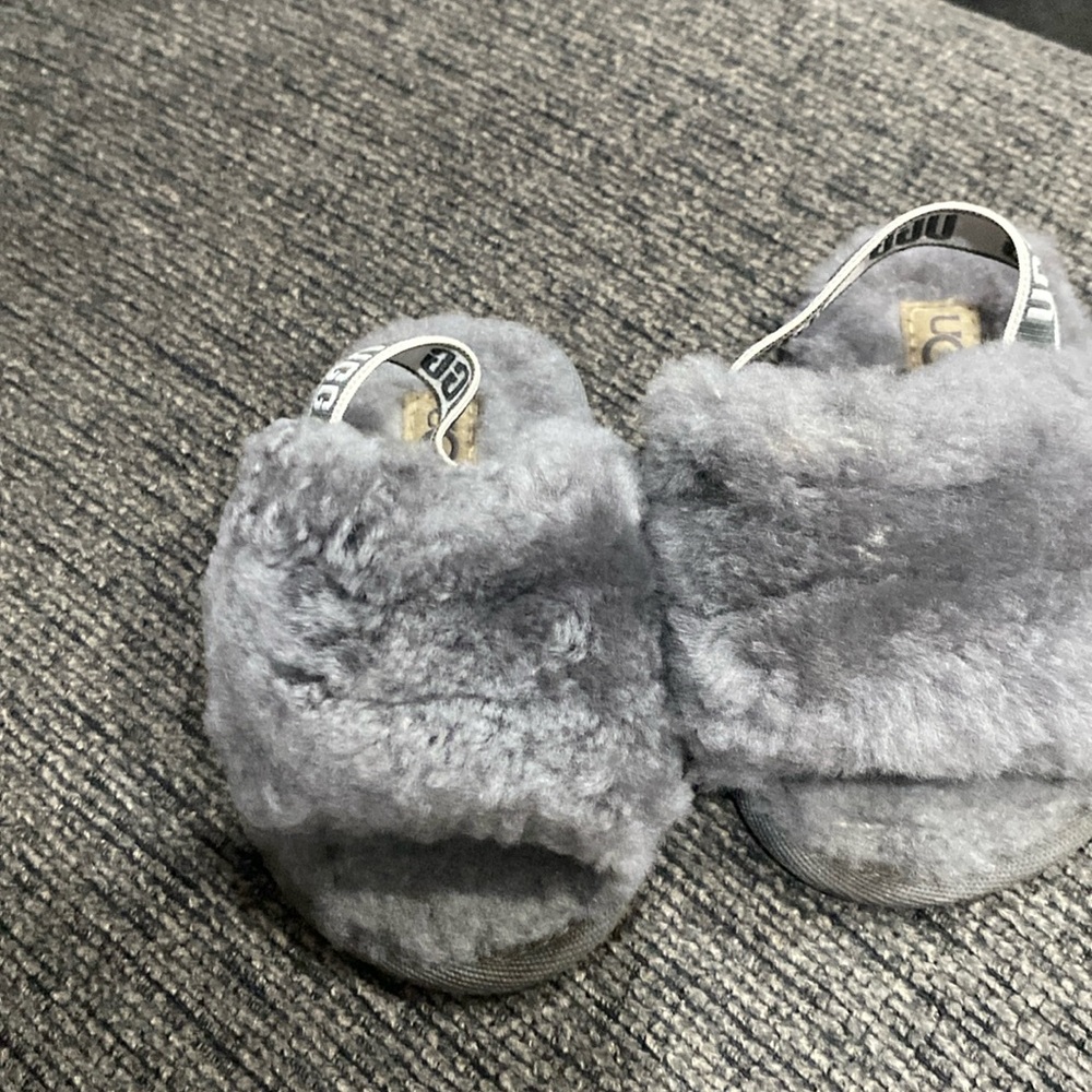 Infant Ugg Puff Slides, Gray Ugg, Size 04/05